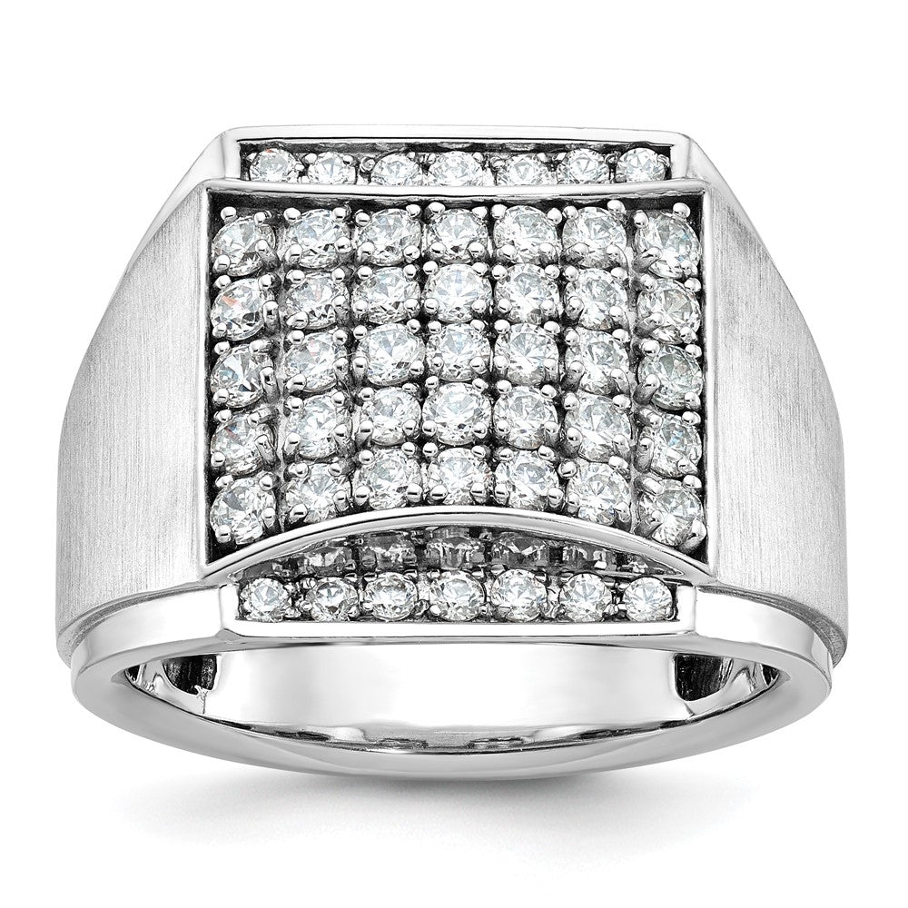 14k White Gold IBGoodman Men's Polished & Satin Cluster Ring Mounting