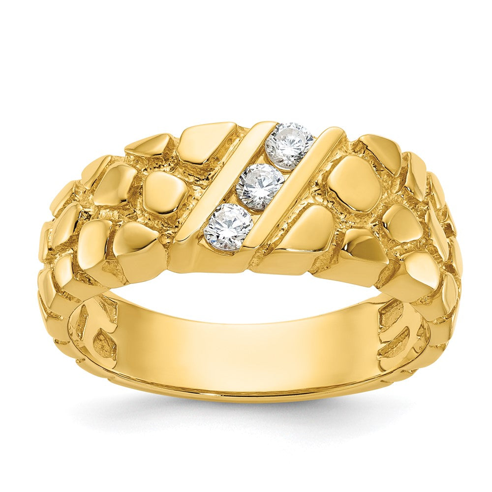 14k IBGoodman Men's Diamond Nugget Complete Ring