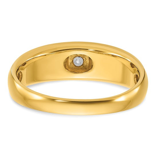 10k Two-tone IBGoodman Men's Polished and Satin Diamond Ring Mounting