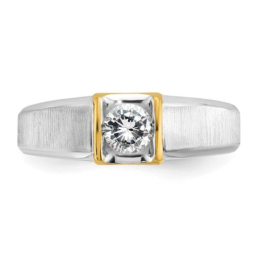 14k Two-tone IBGoodman Men's 1/2 carat Diamond Complete Ring