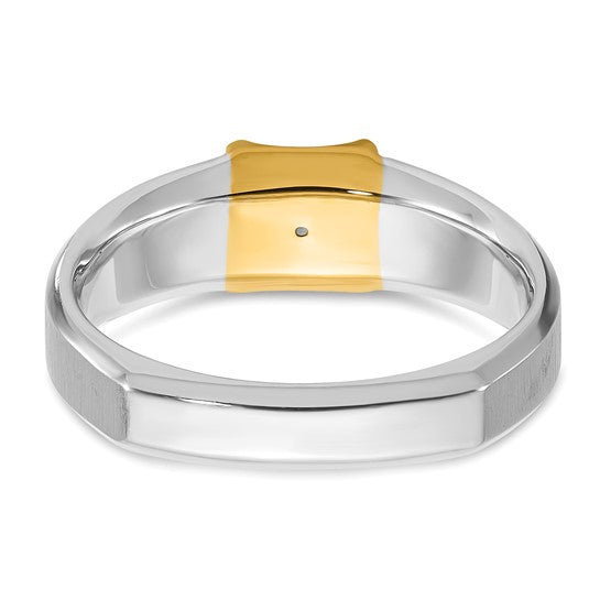 14k Two-tone IBGoodman Men's 1/2 carat Diamond Complete Ring