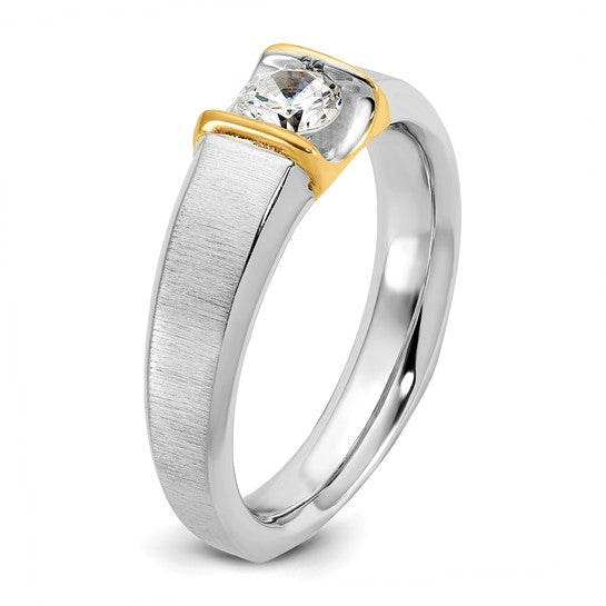 14k Two-tone IBGoodman Men's 1/2 carat Diamond Complete Ring