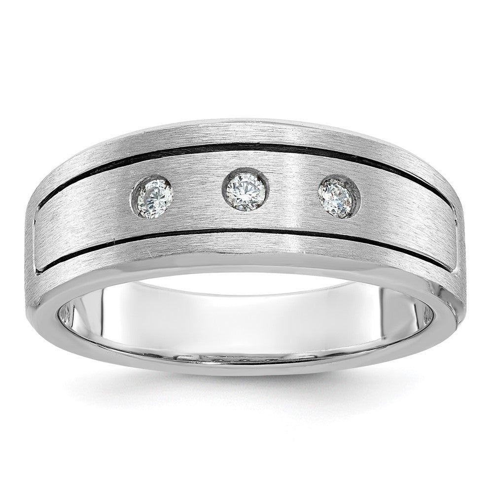 14k White Gold IBGoodman Men's Polished/Satin Diamond Ring Mounting