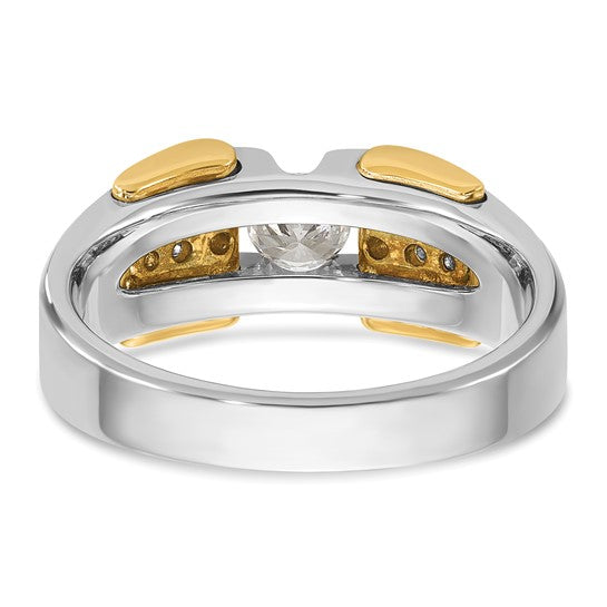 14k Two-tone IBGoodman Men's 1/2 carat Diamond Complete Ring