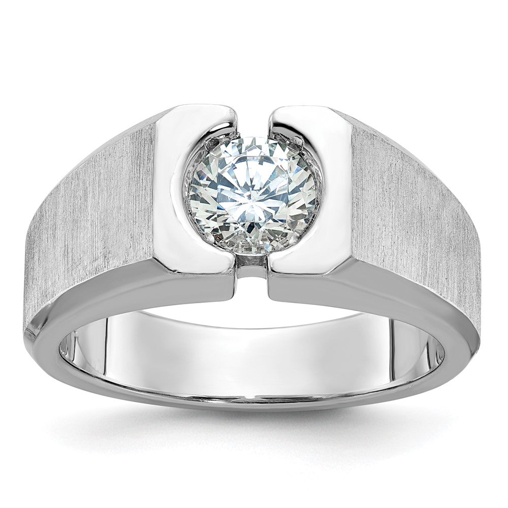 14k White Gold IBGoodman Men's Polished/Satin Diamond Ring Mounting