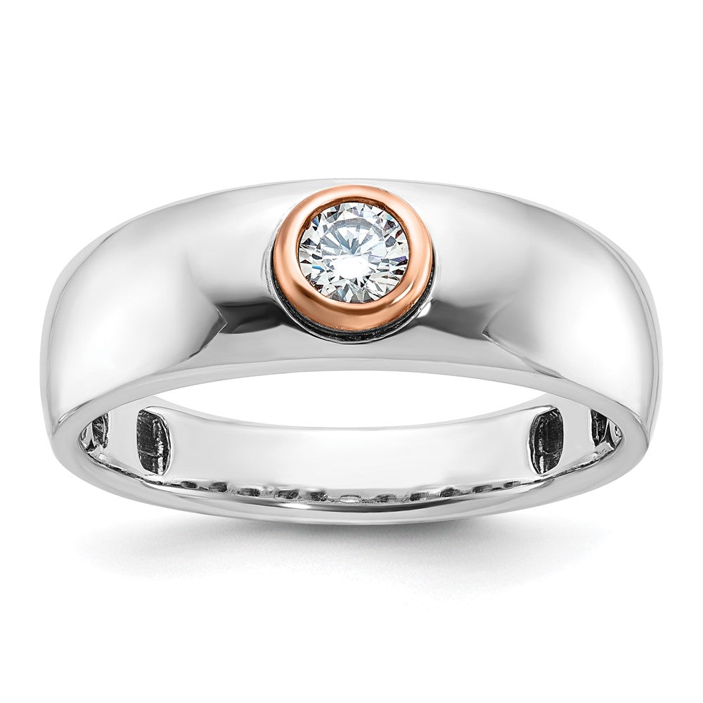 14k Two-tone White/Rose Gold IBGoodman Men's Diamond Complete Ring
