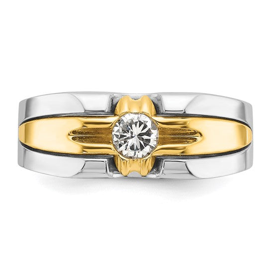 14k Two-tone IBGoodman Men's 3/8 carat Diamond Complete Ring