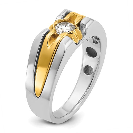 14k Two-tone IBGoodman Men's 3/8 carat Diamond Complete Ring