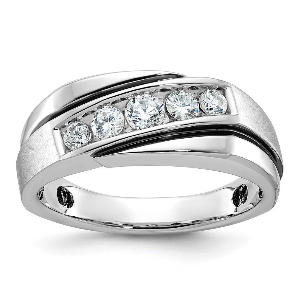 14kw w/ Black RH IBGoodman Men's Polish/Satin AA Diamond Ring