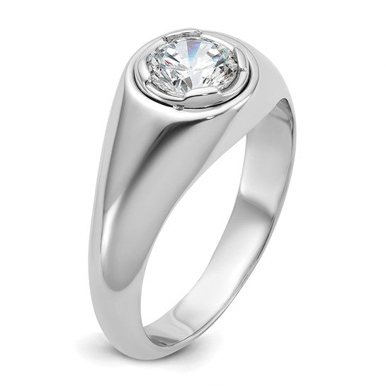 14k White Gold IBGoodman Men's Complete Lab Grown Diamond Ring