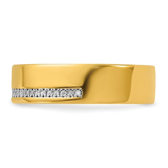 IBGoodman 14k Polished 1/5 Carat AA Quality Diamond Row Ring