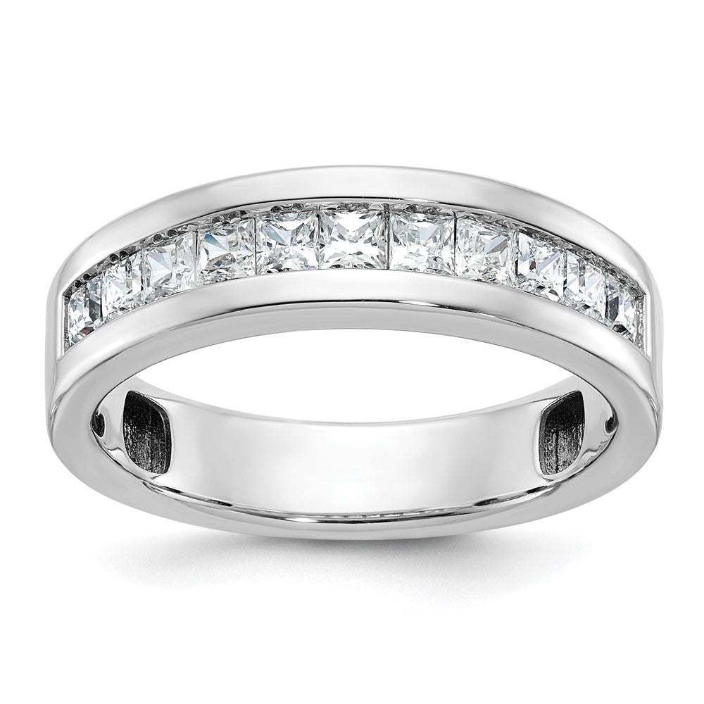 14k White Gold IBGoodman Men's Polished Square 11-Stone Ring Mtg
