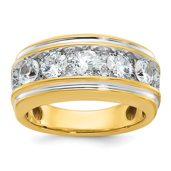 14k with White Rhodium IBGoodman Men's Lab Grown Diamond Complete Ring