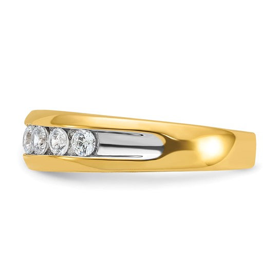 IBGoodman 14k with White Rhodium Men's Polished 1/2 Carat AA Quality Diamond Ring