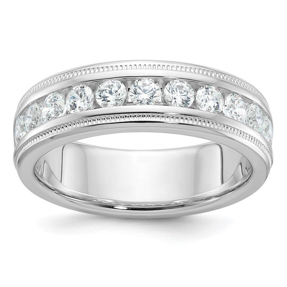 14kw IBGoodman Men's Polished and Milgrain 11-Stone Diamond Ring