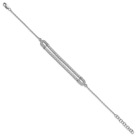 14K White Gold Lab Grown Diamond VS/SI GH, with 1 inch ext. Bracelet