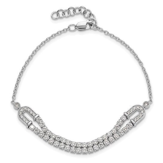 14K White Gold Lab Grown Diamond VS/SI GH, with 1 inch ext. Bracelet