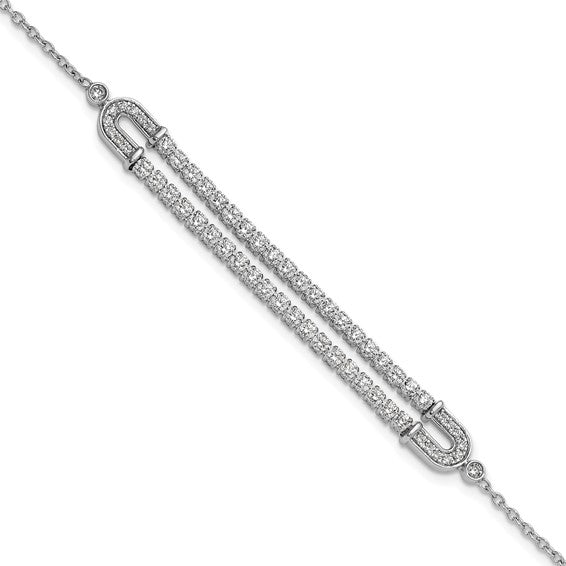 14K White Gold Lab Grown Diamond VS/SI GH, with 1 inch ext. Bracelet