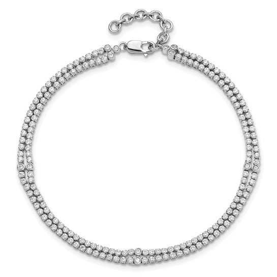 14K White Gold Lab Grown Diamond VS/SI GH with 1 inch ext. Fancy Brace