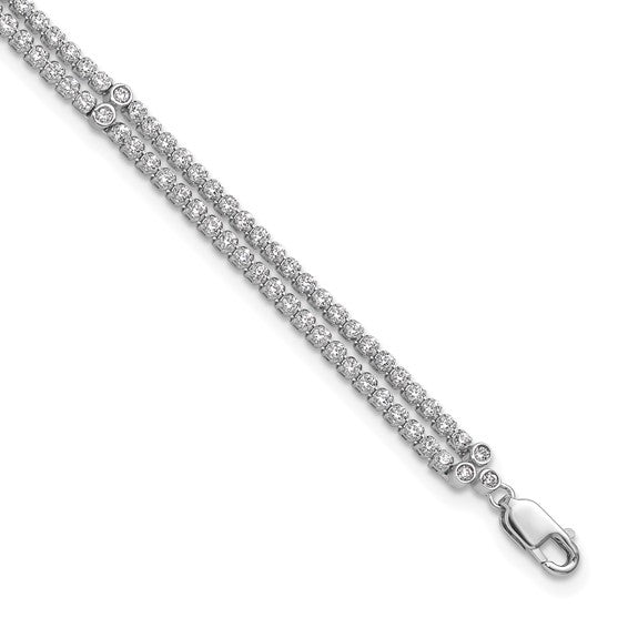 14K White Gold Lab Grown Diamond VS/SI GH with 1 inch ext. Fancy Brace