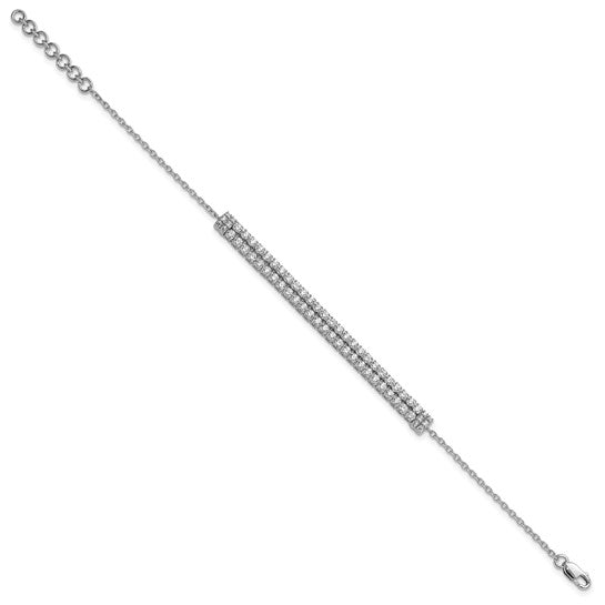 14K White Gold Lab Grown Diamond VS/SI GH, with 1 inch ext. Bracelet