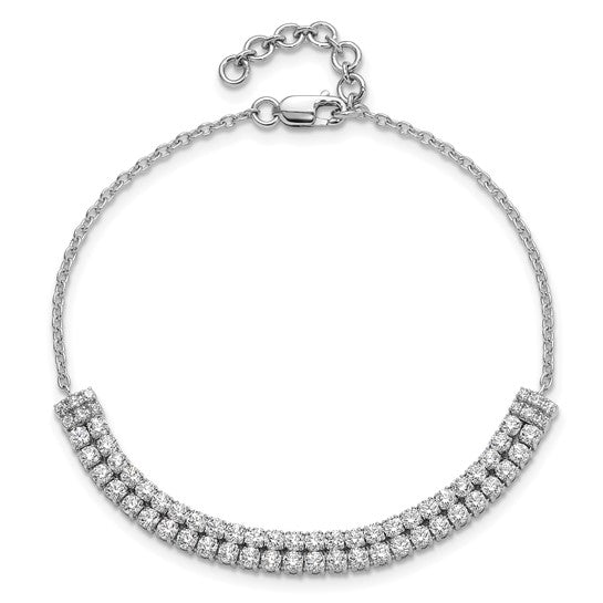 14K White Gold Lab Grown Diamond VS/SI GH, with 1 inch ext. Bracelet