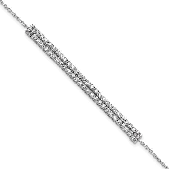 14K White Gold Lab Grown Diamond VS/SI GH, with 1 inch ext. Bracelet