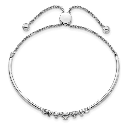14K White Gold Lab Grown Diamond VS/SI GH, Adjustable Bracelet