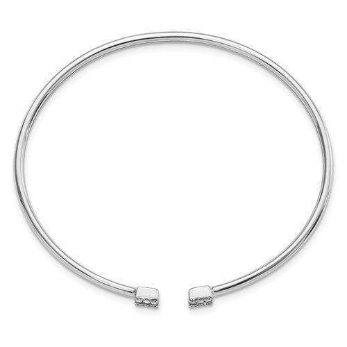 14k White Gold Diamond Cuff Bangle