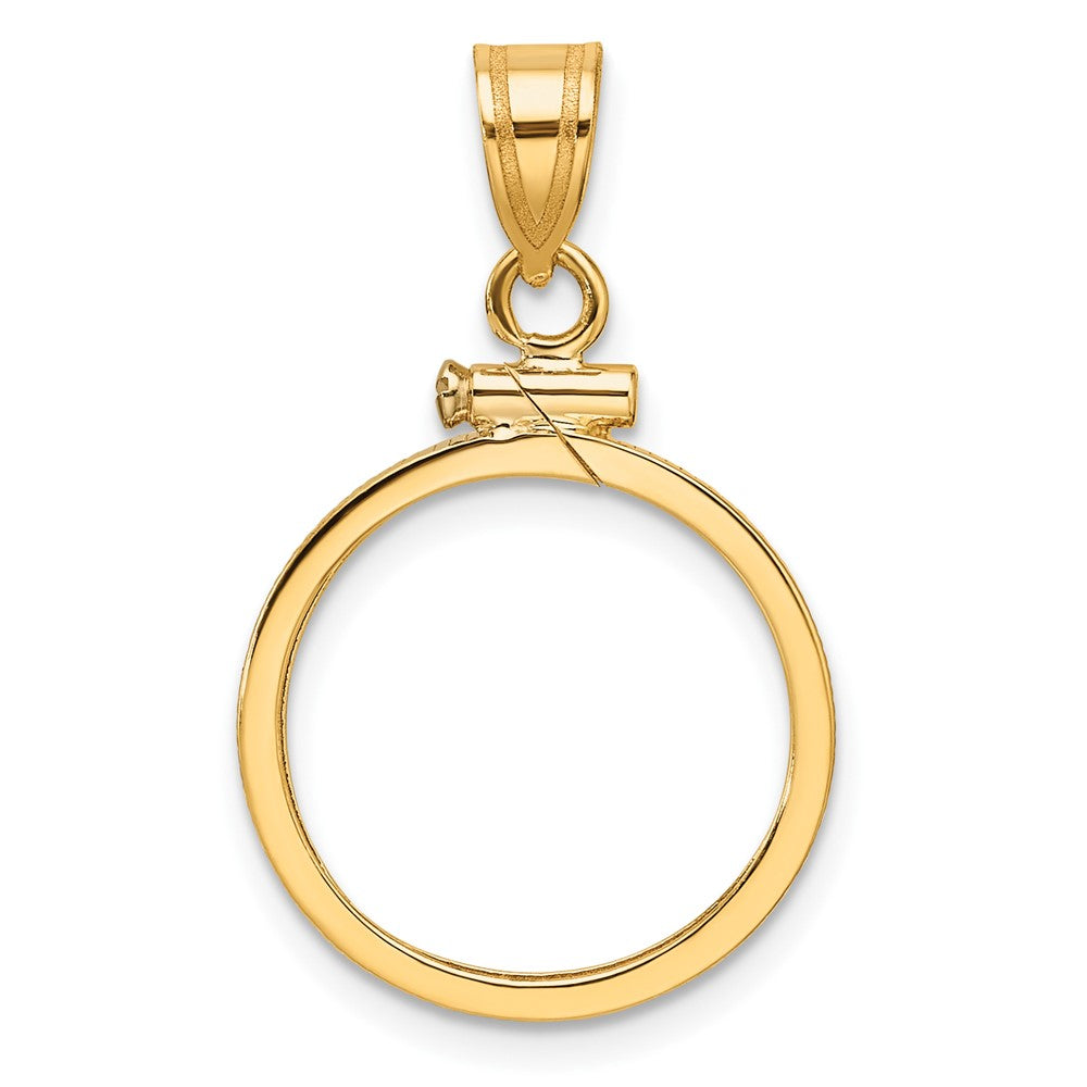14k Polished 16.5mm x 1.35mm Screw Top Coin Bezel Pendant