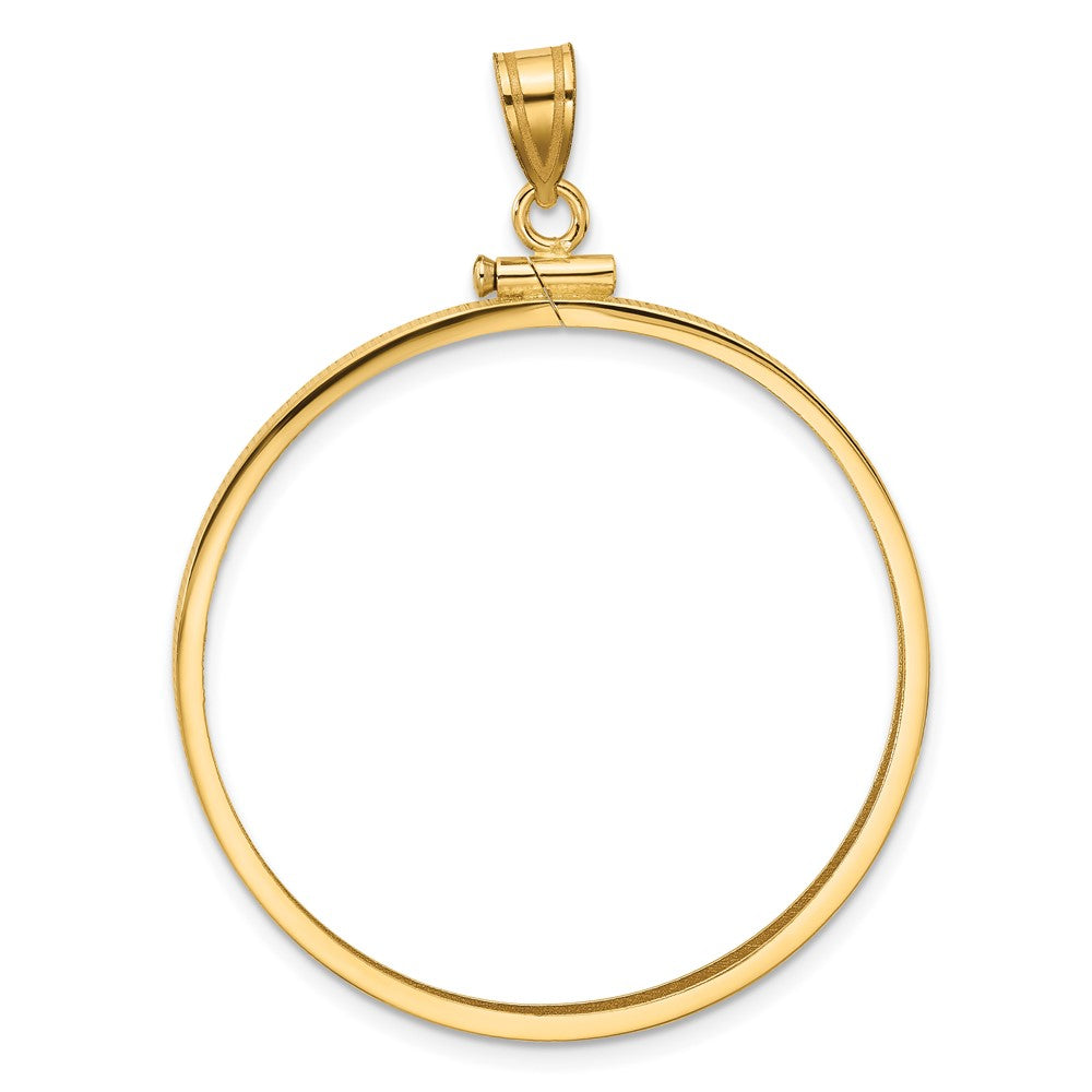 14k Polished 34.2mm x 2.85mm Screw Top Coin Bezel Pendant