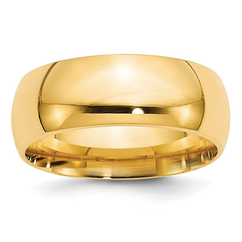 14KY 8mm Standard Comfort Fit Wedding Band Size 10.5