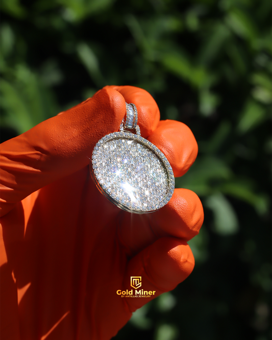 Baguette Flood - Circle Iced Pendant