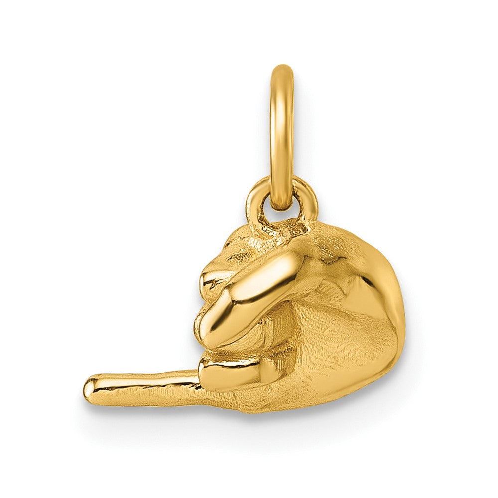 14K American Sign Language Alphabet Fingerspelling Sign J Pendant