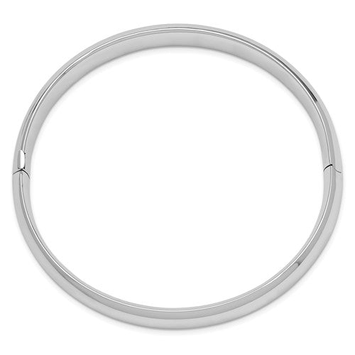 14k White Gold High Polished 10.00mm Hinged Bangle