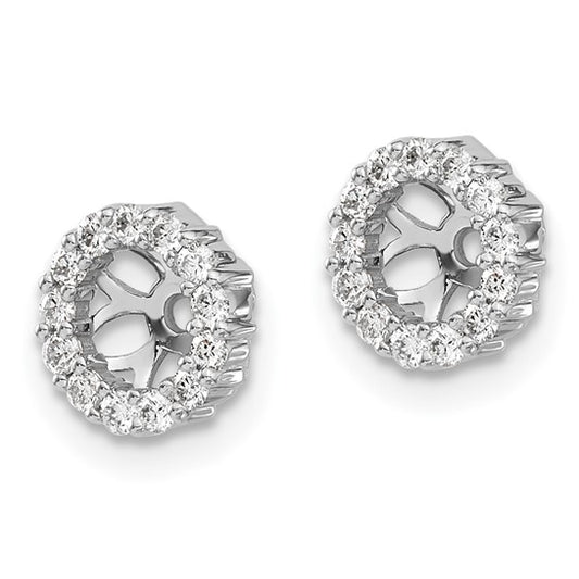 14k White Gold Diamond Earring Jackets