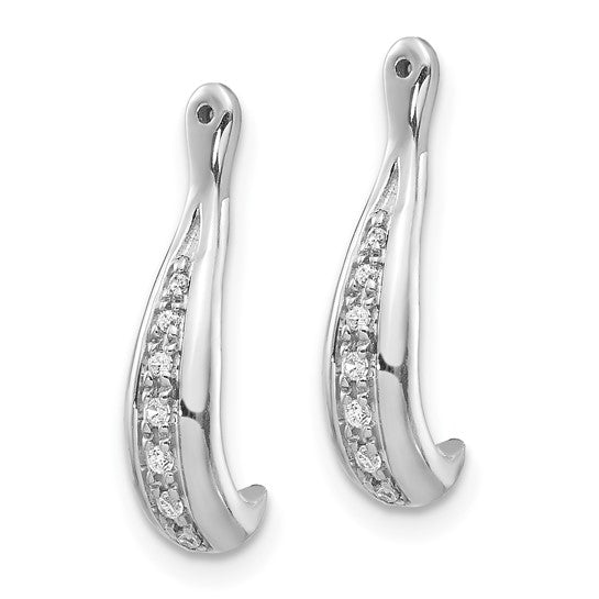 14k White Gold Diamond Earring Jackets