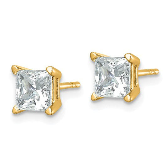 14ky 2ctw Certified VS/SI GH Lab Grown Princess Diamond 4-Prg Earrings