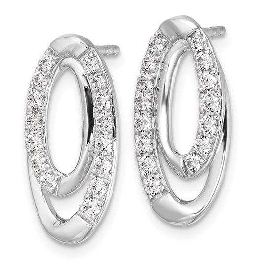 14K White Gold Lab Grown Diamond VS/SI GH, Oval Post Earrings