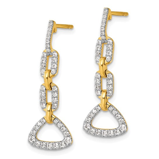14K Lab Grown Diamond VS/SI GH, Fancy Post Dangle Earrings