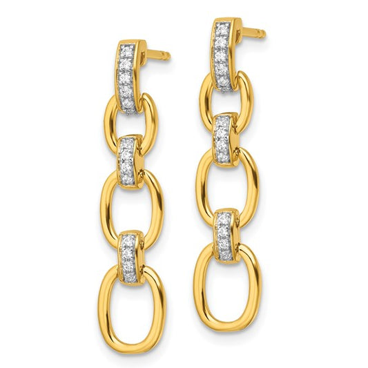 14K Lab Grown Diamond VS/SI GH, Fancy Link Post Dangle Earrings
