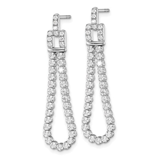 14K White Gold Lab Grown Diamond VS/SI GH, Post Loop Dangle Earring