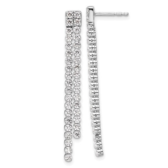 14K White Gold Lab Grown Diamond VS/SI GH, Post Dangle Earrings