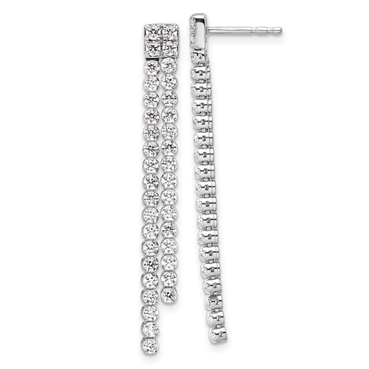 14K White Gold Lab Grown Diamond VS/SI GH, Post Dangle Earrings