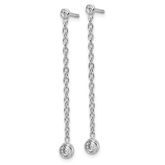 14K White Gold Lab Grown Diamond VS/SI GH, Post Dangle Earrings