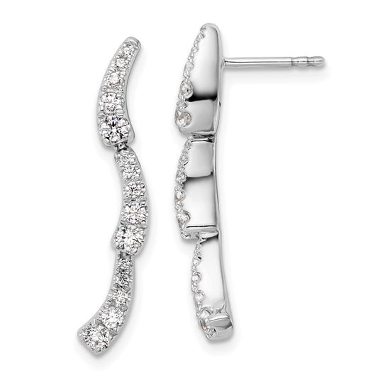 14K White Gold Lab Grown Diamond VS/SI GH, Post Dangle Earrings