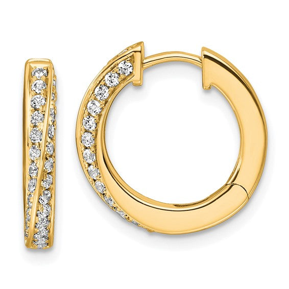14K True Origin Lab Grown Diamond VS/SI Hinged Twisted Hoop Earrings