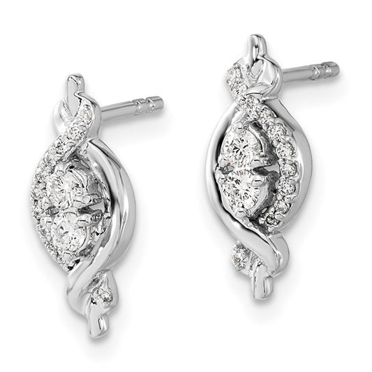 14k White Gold Diamond Fancy Earrings