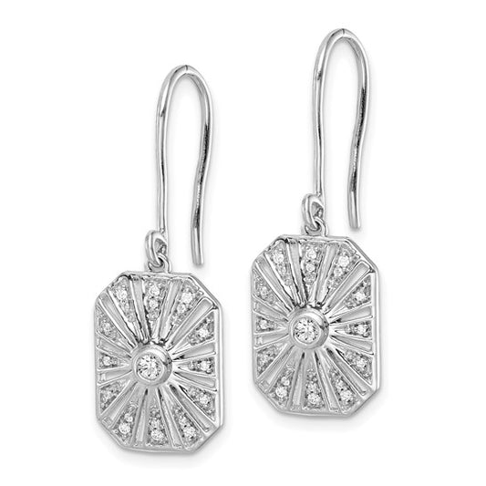 14k White Gold Diamond Vintage Earrings