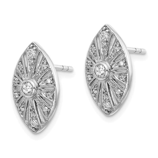 14k White Gold Diamond Vintage Earrings